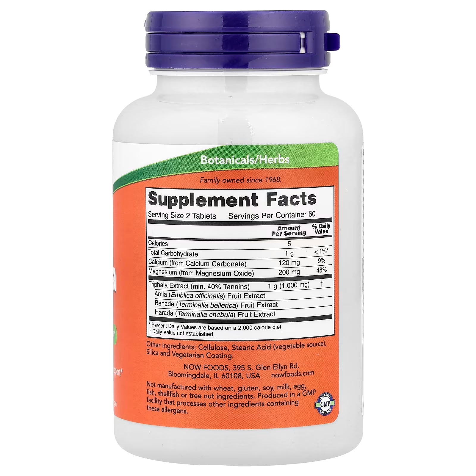 NOW Foods Triphala 500mg Supplement Facts – Triphala Extract 1000mg (min. 40% Tannins) with Amla, Behada & Harada Fruit Extracts, Calcium 120mg, Magnesium 200mg, GMP Certified, Made in USA – docxora.com
