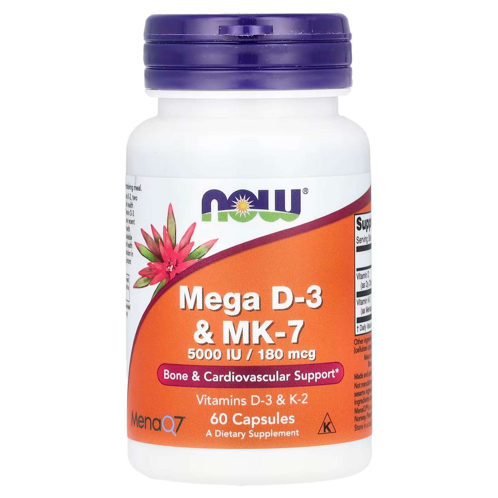 NOW MEGA D-3 & MK-7 5000IU (60 CAP)