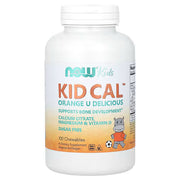 NOW KID CAL,  ORANGE SUGAR FREE, 100 CHEWABLES