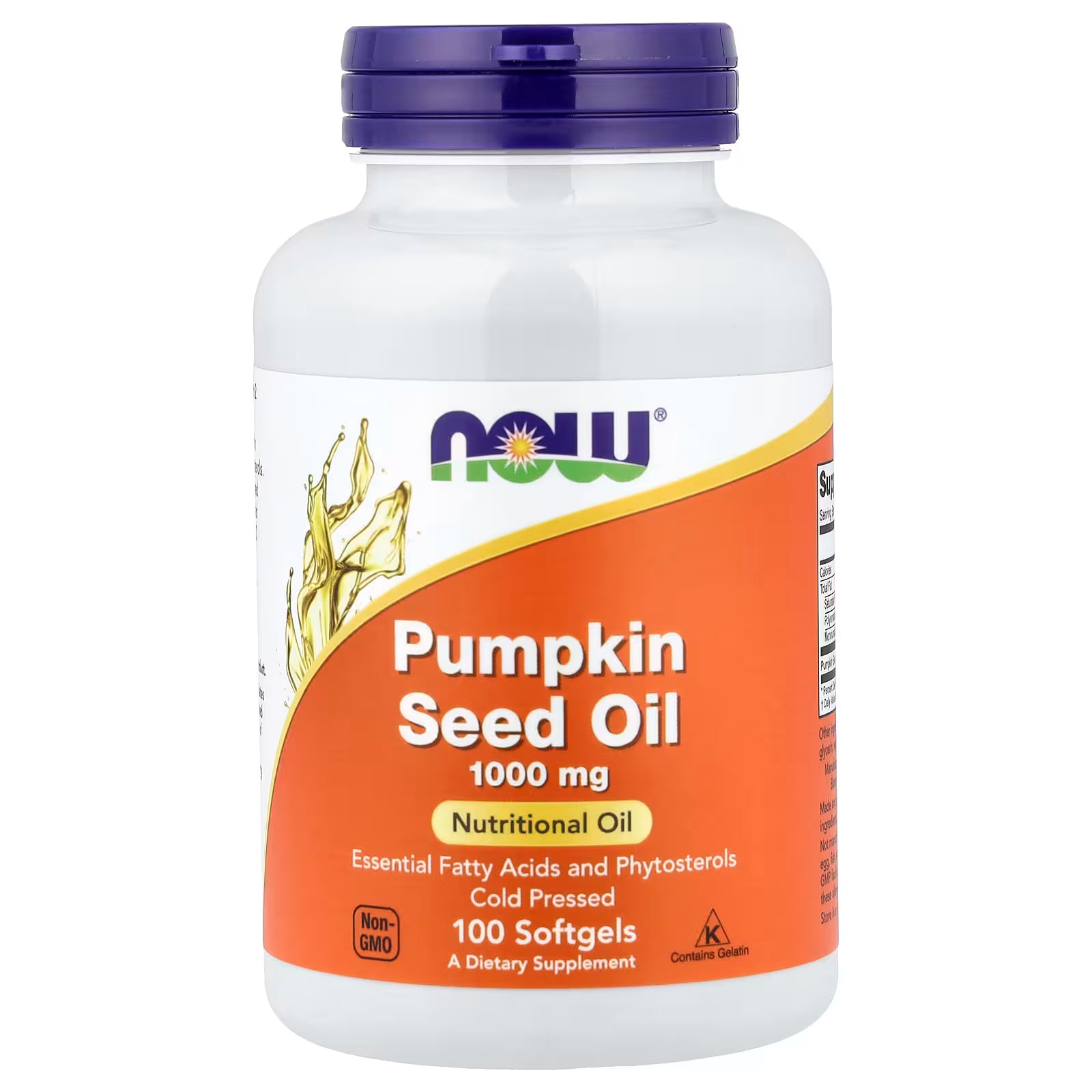 NOW Foods Pumpkin Seed Oil 1000mg 100 Softgels – Essential Fatty Acids & Phytosterols, Cold Pressed, Nutritional Oil, Non-GMO, Contains Gelatin – Available at docxora.com Pakistan
