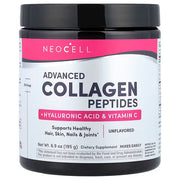 NeoCell Advanced Collagen Peptides Powder 195g with Hyaluronic Acid and Vitamin C - Unflavored Dietary Supplement for Hair, Skin, Nails and Joints