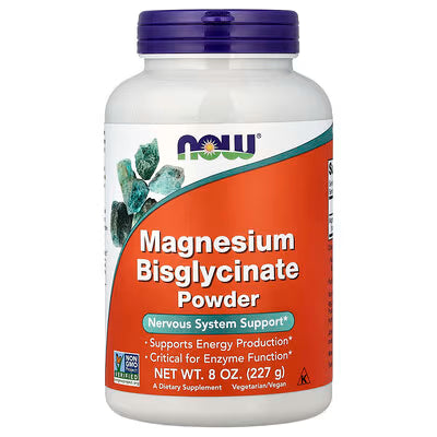 NOW Foods Magnesium Bisglycinate Powder 8 oz 227g – Nervous System Support, Energy Production, Enzyme Function – Vegetarian Vegan Non-GMO