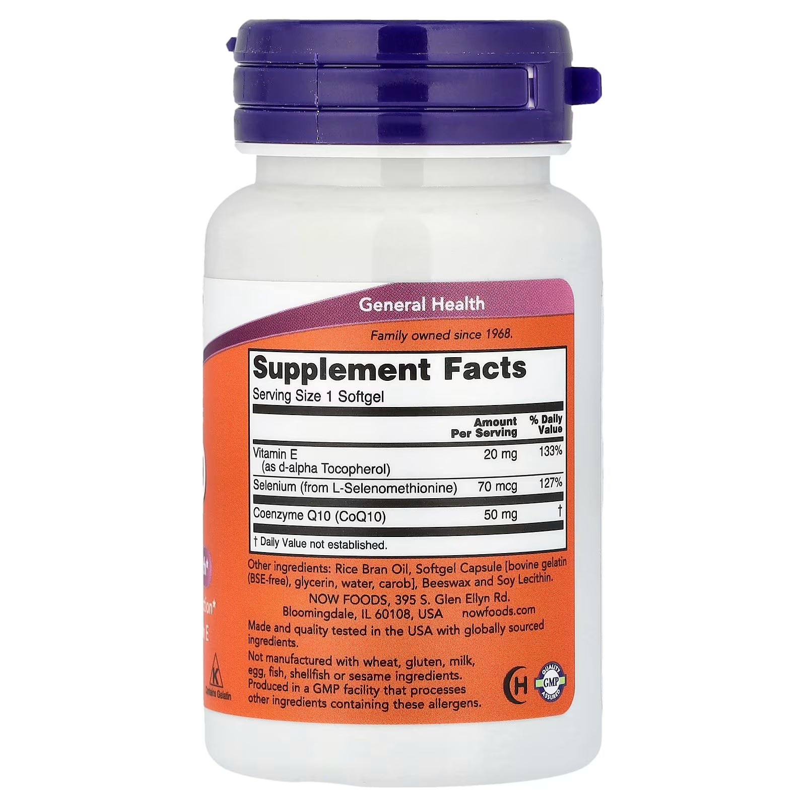 NOW COQ10 50mg With Selenium & Vitamin E (50 Softgels)