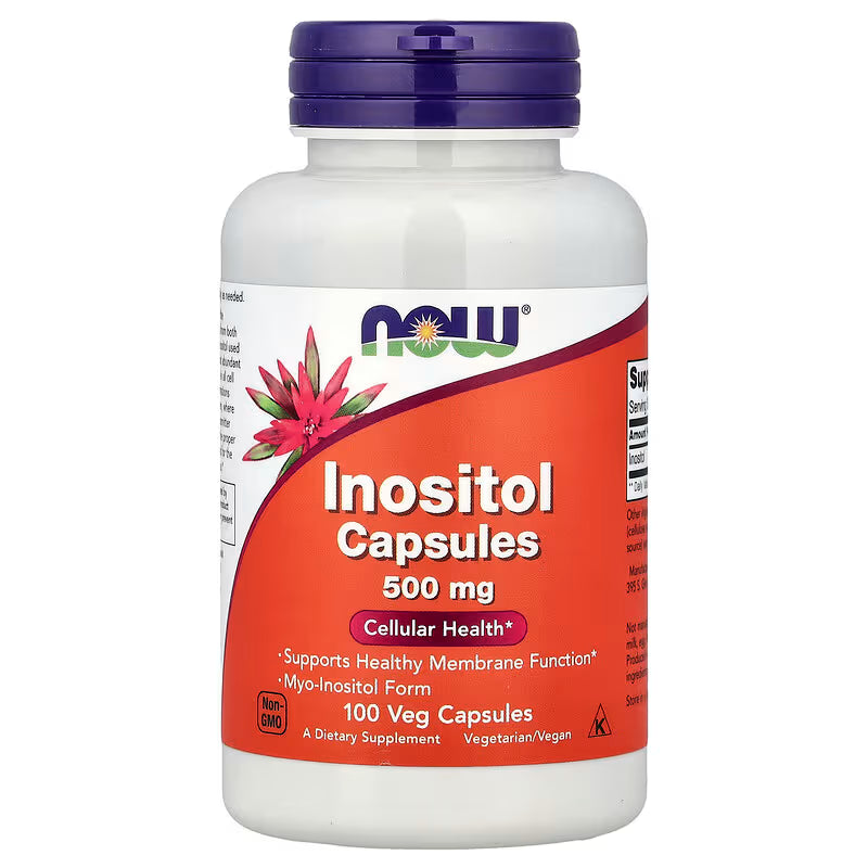 NOW Foods Inositol 500mg 100 Veg Capsules - Cellular Health & Myo-Inositol Supplement - Buy in Pakistan at Docxora