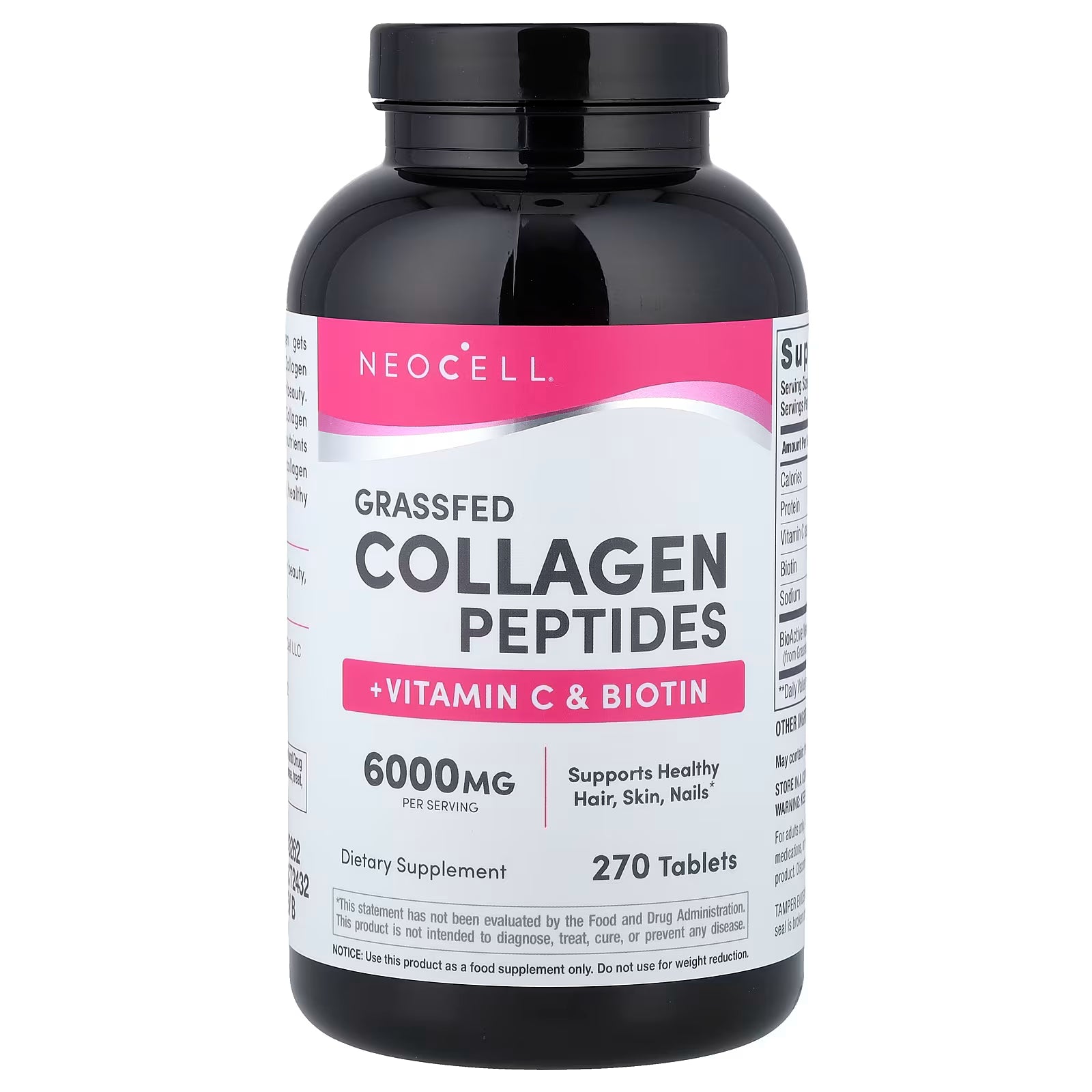 NeoCell Grass-Fed Collagen Peptides + Vitamin C & Biotin 6000mg 270 Tablets - Hair Skin Nails Support - Buy in Pakistan at docxora.com