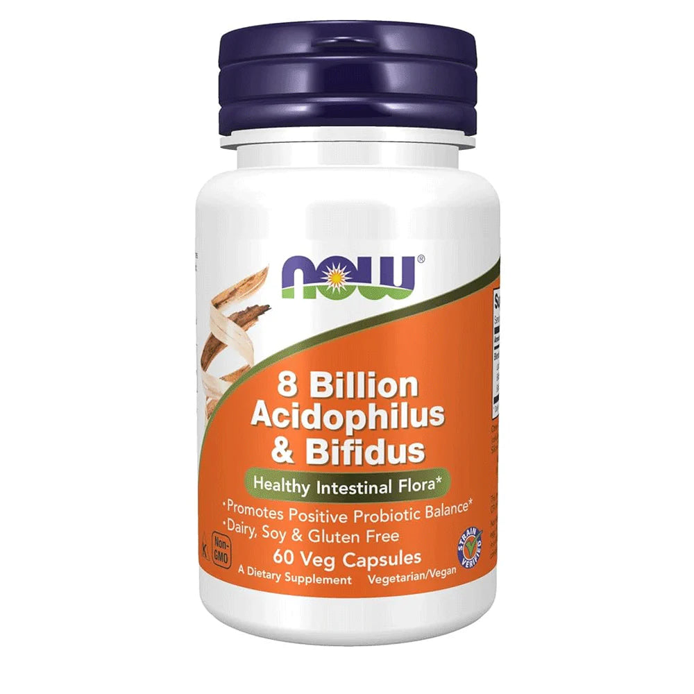 NOW 8 BILLION ACIDOPHILUS & BIFIDUS ( 60 CAP)