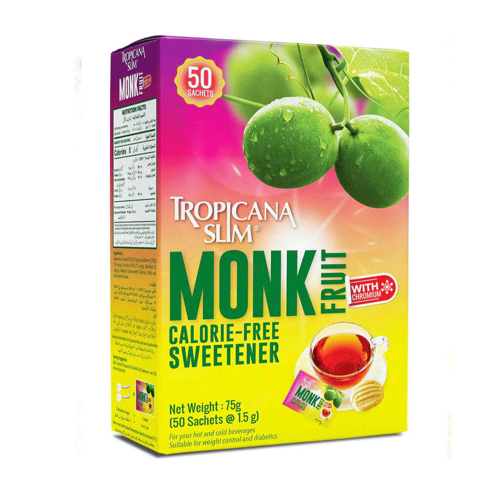 TROPICANA SLIM STEVIA MONK FRUIT 50 SACHETS