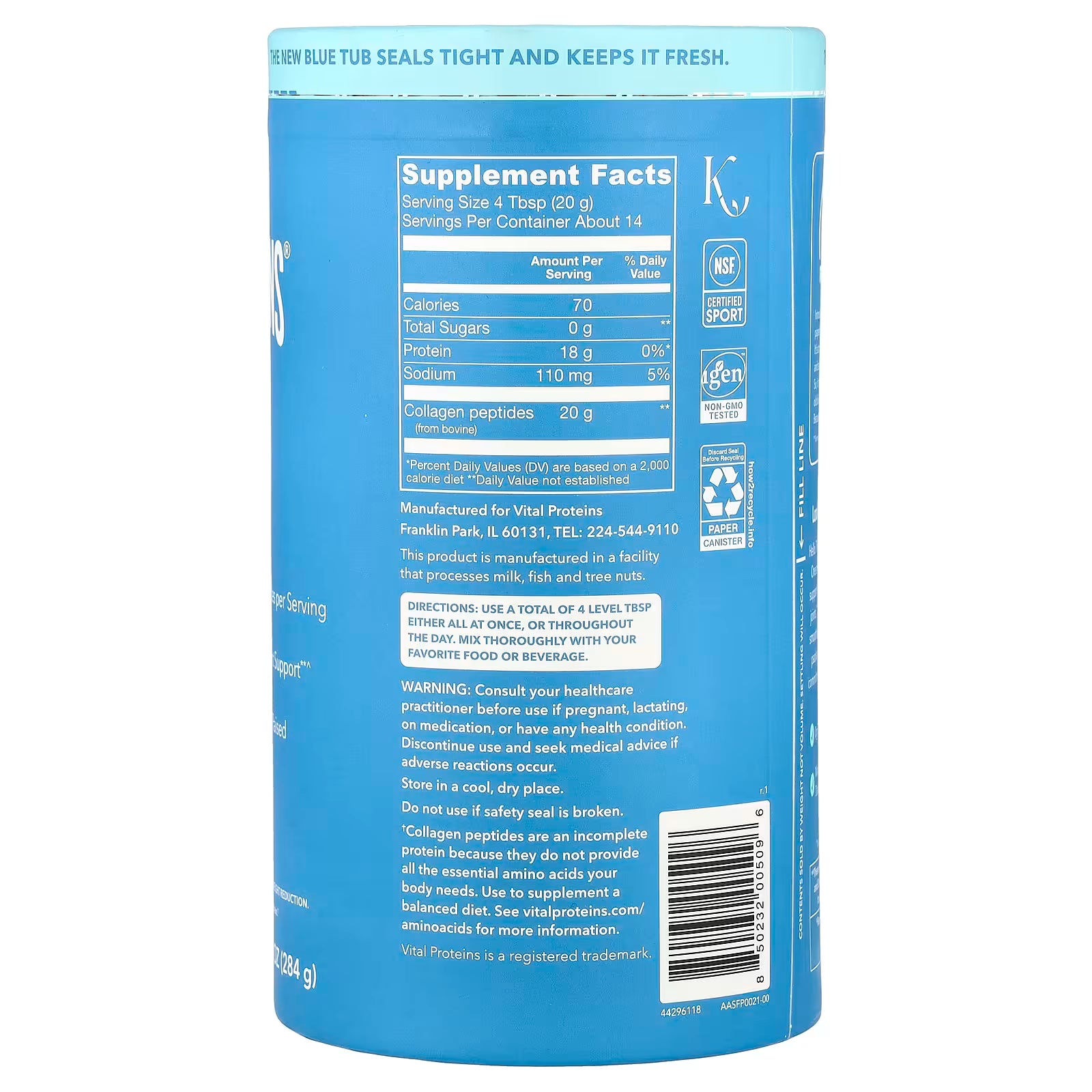 Vital Proteins Collagen Peptides Powder (Unflavoured 284g)