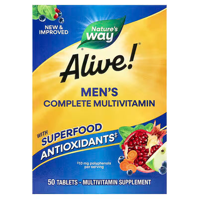 Nature's Way, Alive!® Men's Complete Multivitamin, 50 Tablets, Expiry Sep/2026 (Usa Imported)