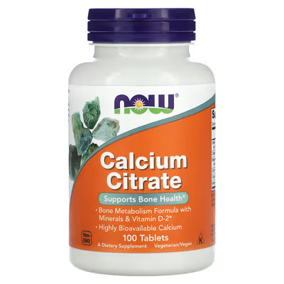 NOW CALCIUM CITRATE WITH MINERALS & VITAMIN D2) 100'VEGAN CAPSULES (10/2026)