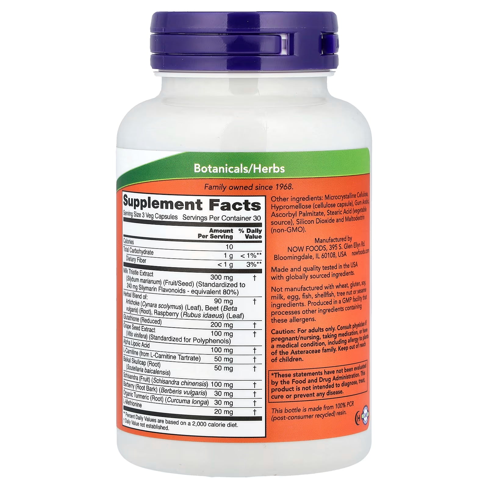  NOW Foods Liver Refresh Supplement Facts – Milk Thistle 300mg, Herbal Blend, Glutathione 200mg, Grape Seed Extract, Alpha Lipoic Acid, GMP Certified, Made in USA – docxora.com