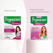 Pregnacare Before Conception 30 Tablets – Previous vs New Packaging by Vitabiotics – Same Trusted Formula – Available at docxora.com Pakistan
