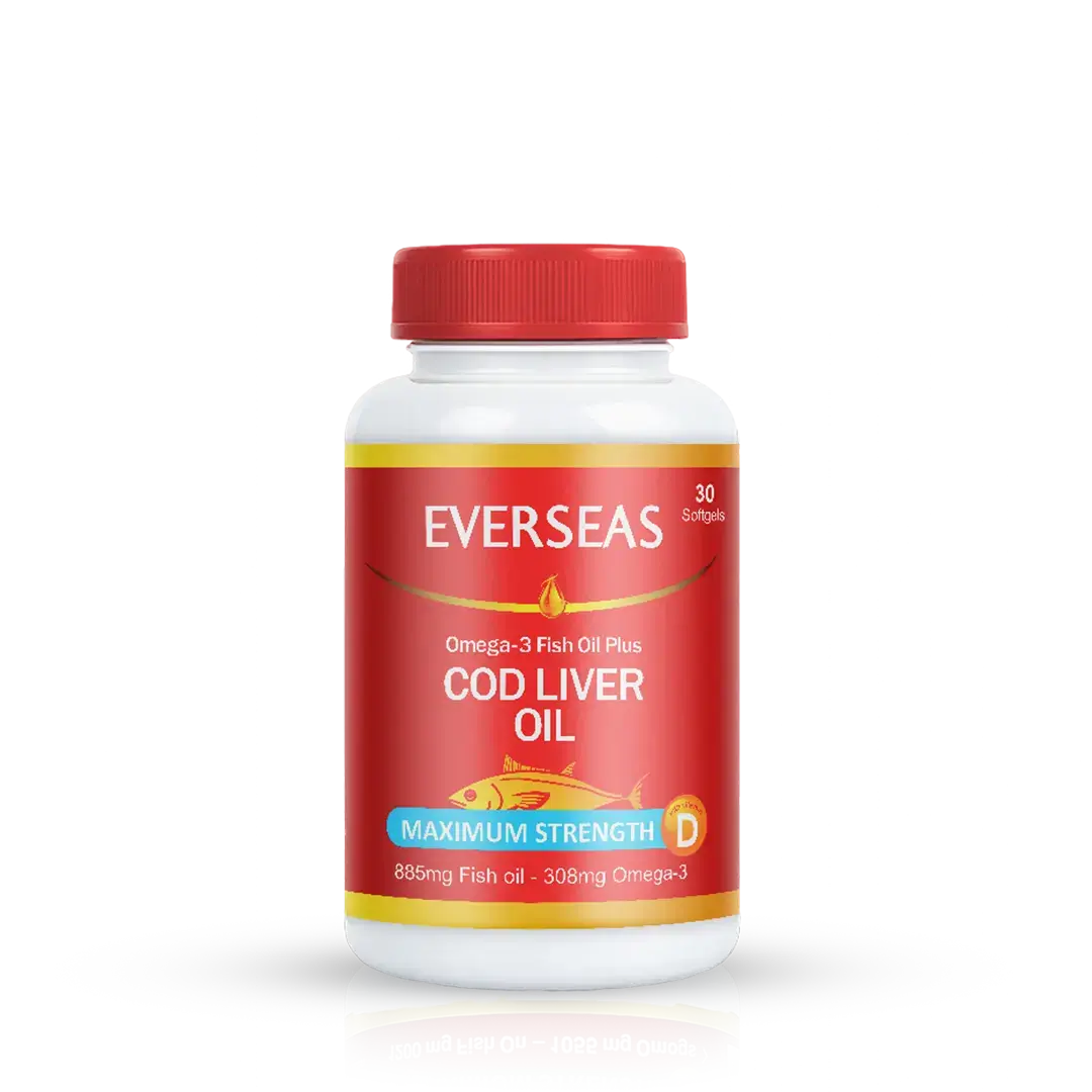 SOIS LIFE EVERSEAS COD LIVER OIL, MAXIMUM STRENGTH, 30 SOFTGELS