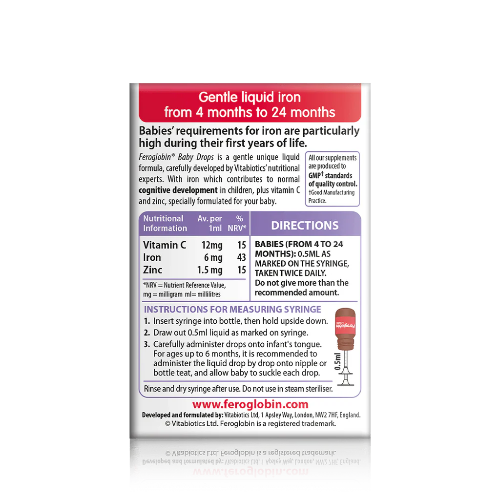 VITABIOTICS FEROGLOBIN BABY DROPS (4-24 MONTHS) (30 ML)