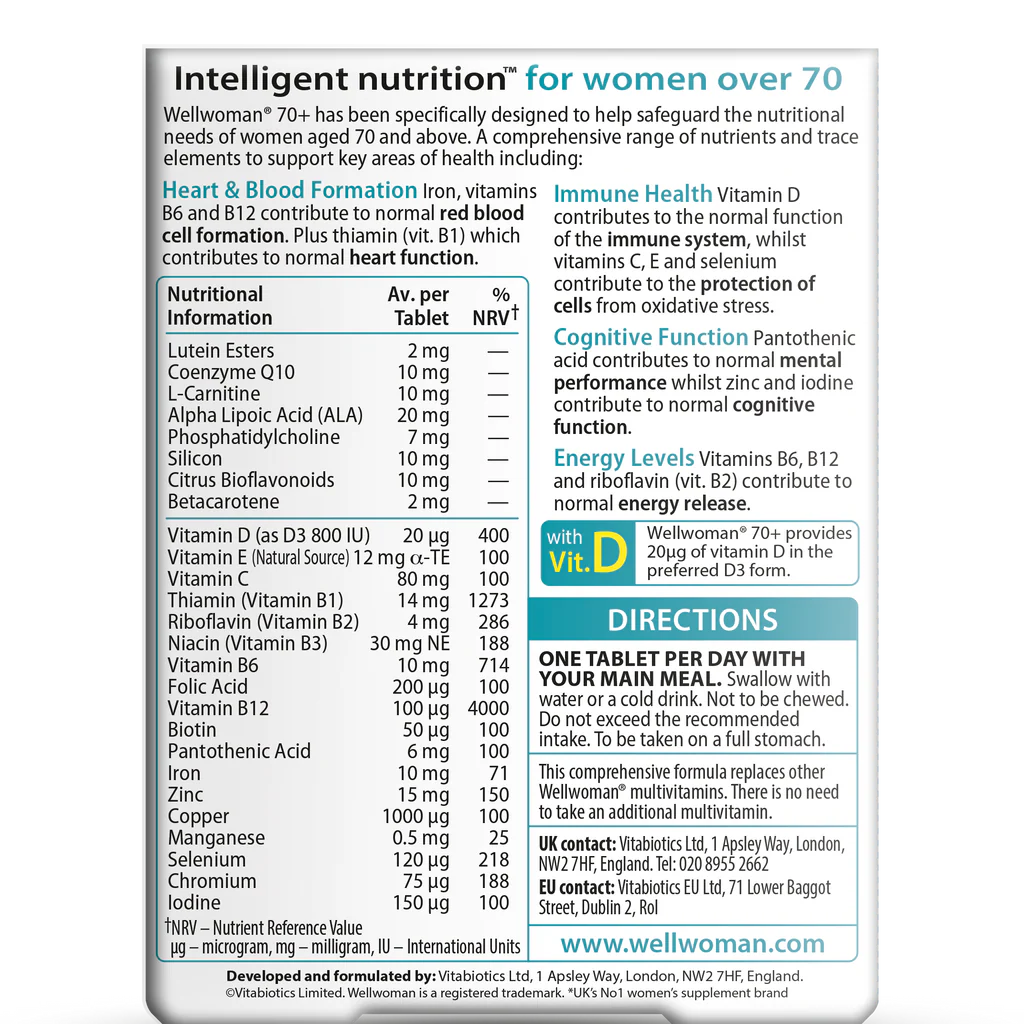 VITABIOTICS WELLWOMAN 70+  (30 TAB)