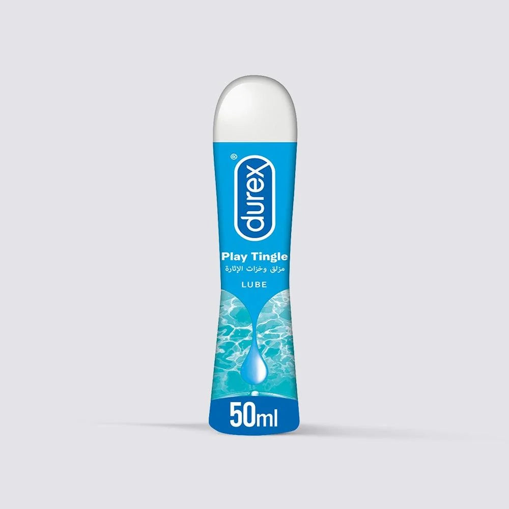 Durex Play Tingle Lubricant 50ml blue bottle, tingling personal lubricant for adult intimate wellness, available at docxora.com Pakistan