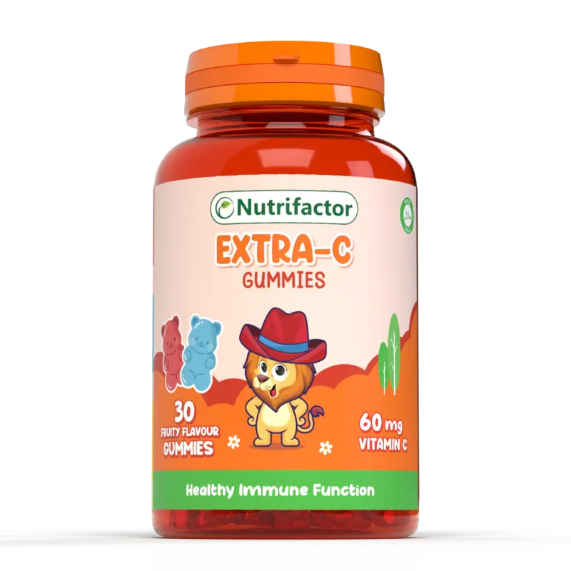 Nutrifactor Extra-C Gummies 30 Fruity Flavour Gummies – 60mg Vitamin C for Healthy Immune Function – Available at docxora.com Pakistan
