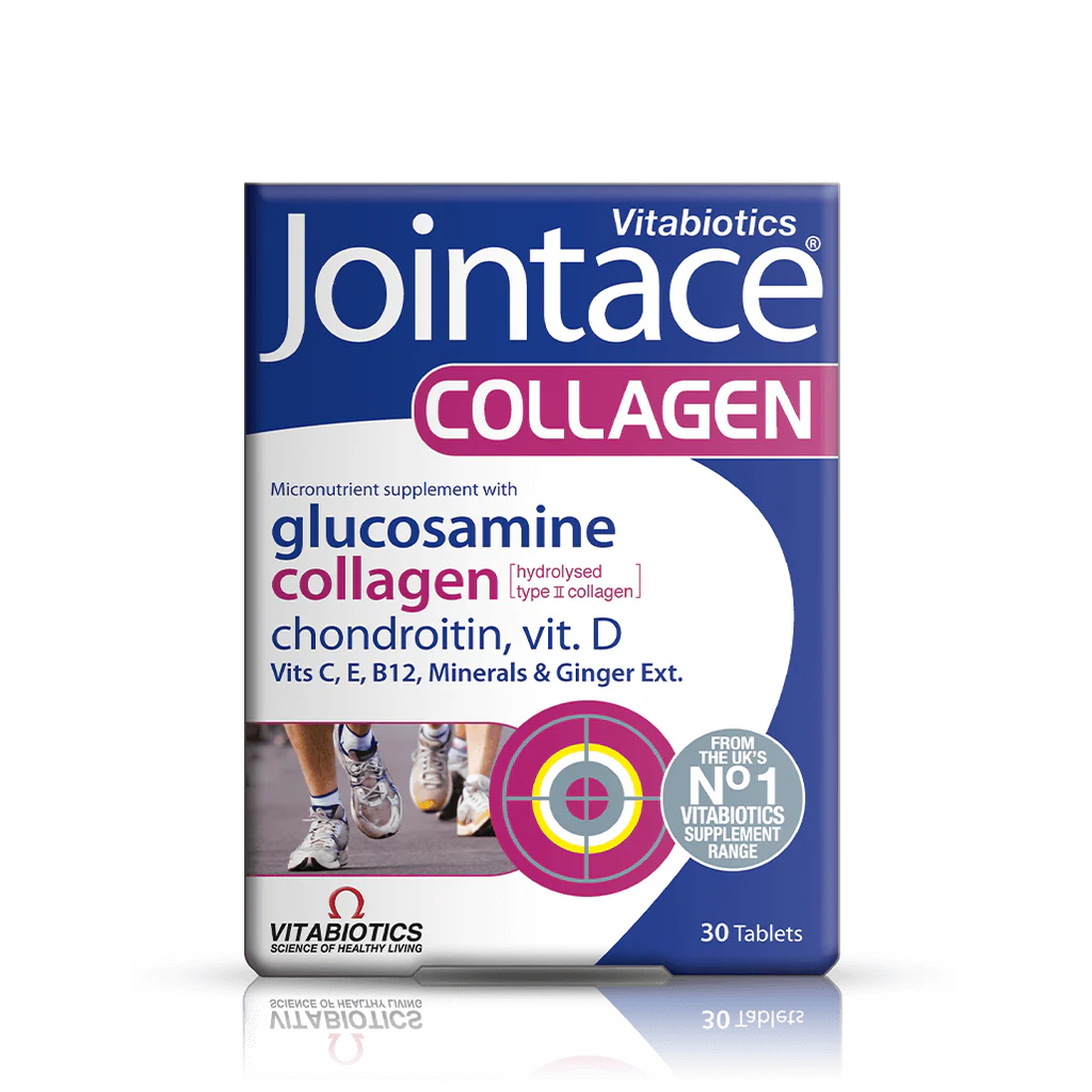 Vitabiotics Jointace Collagen 30 Tablets - Glucosamine, Hydrolysed Type II Collagen, Chondroitin, Vitamin D, C, E, B12, Minerals & Ginger Extract - UK's No.1 Vitabiotics Supplement Range - Available at docxora.com Pakistan
