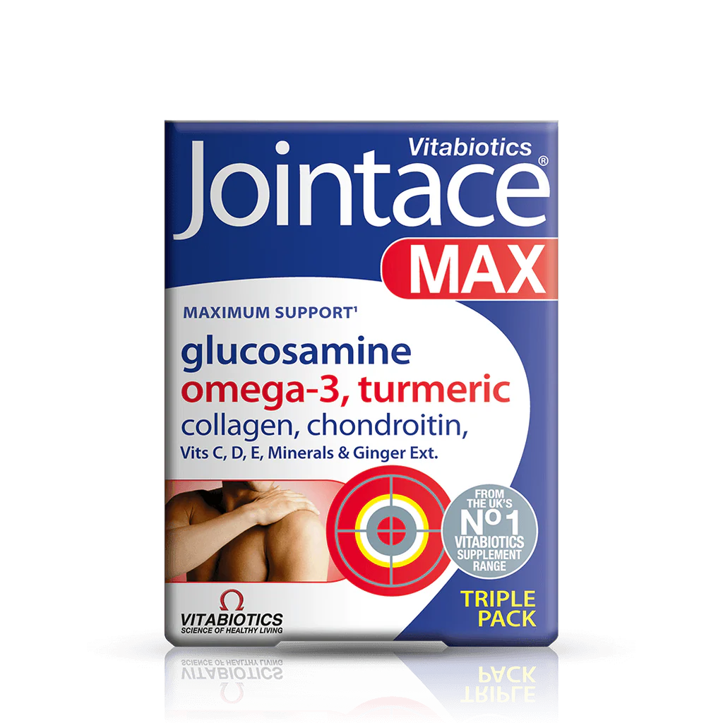 Vitabiotics Jointace Max Triple Pack – Glucosamine, Omega-3, Turmeric, Collagen, Chondroitin with Vits C, D, E, Minerals & Ginger Extract – Maximum Joint Support – UK's No.1 Vitabiotics Supplement Range – docxora.com Pakistan

