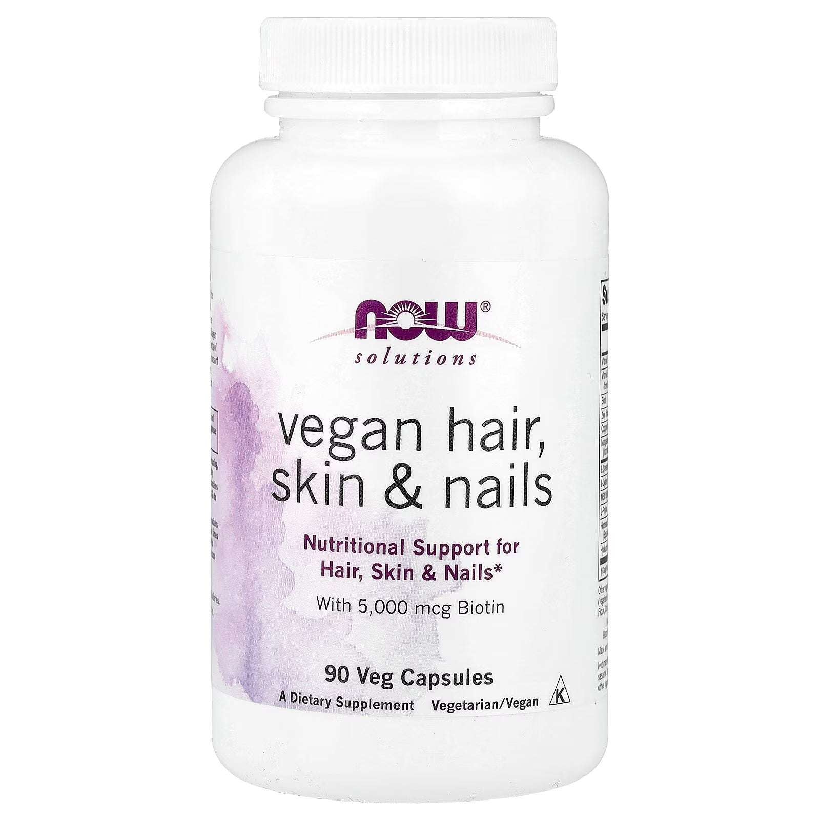 NOW VEGAN HAIR SKIN & NAILS 5000MCG (90 CAP)