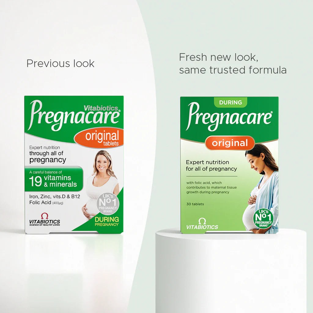 itabiotics Pregnacare Original – Previous vs New Packaging Comparison – Same Trusted Formula – 30 Tablets – Buy in Pakistan at Docxora