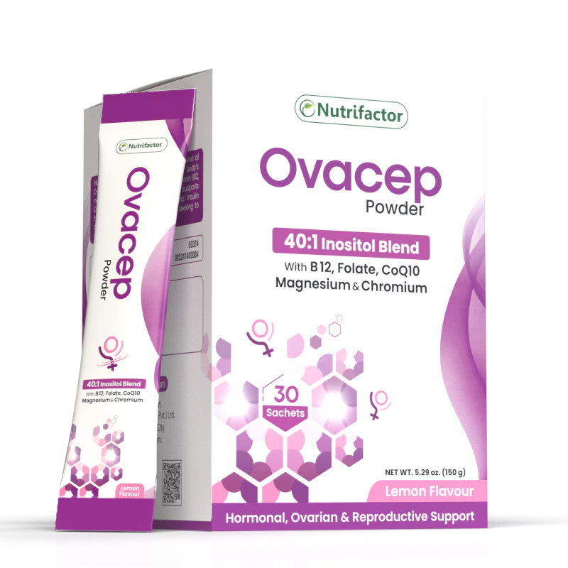 Nutrifactor Ovacep Powder 30 Sachets – 40:1 Inositol Blend with B12, Folate, CoQ10, Magnesium & Chromium – Hormonal, Ovarian & Reproductive Support – Lemon Flavour – docxora.com Pakistan
