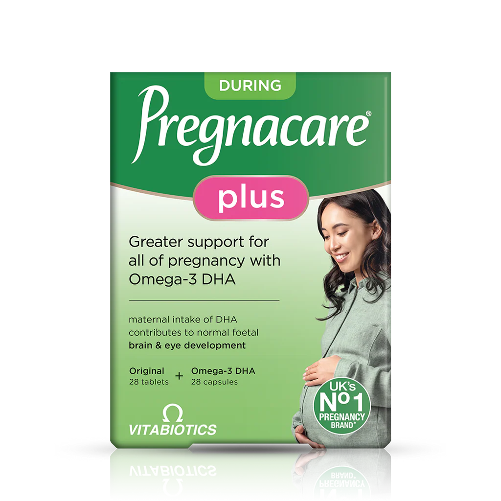Vitabiotics Pregnacare Plus 28 Tablets + 28 Omega-3 DHA Capsules — UK's No.1 Pregnancy Brand, available at docxora.com Pakistan