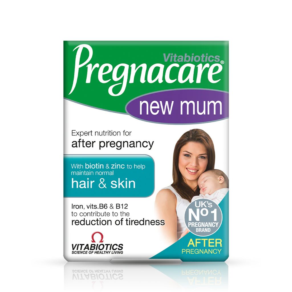 Vitabiotics Pregnacare New Mum Tablets — Expert Nutrition After Pregnancy with Biotin & Zinc for Hair & Skin, Made in UK, available at docxora.com Pakistan