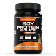 Nutrifactor Soy Protein Isolate Powder 400g – 22g Protein, 0g Carbs, Muscle Strength, For Vegan & Vegetarians, Mocha Cappuccino & Chocolate Flavour – docxora.com Pakistan

