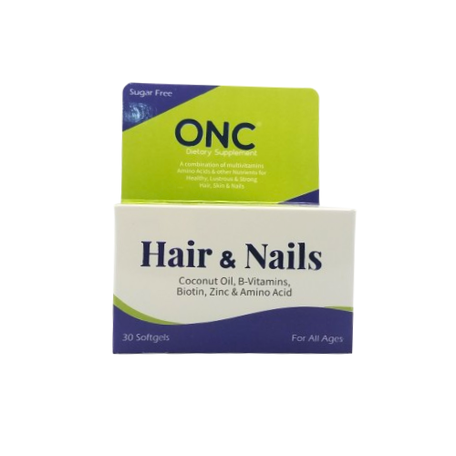 ONC HAIR & NAILS BIOTIN , ZINC & AMINO ACID (30 SOFTGELS)