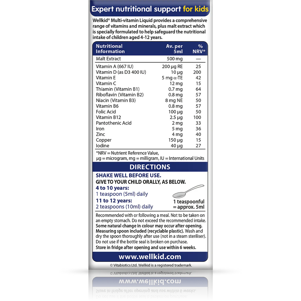 VITABIOTICS WELLKID MULTIVITAMINS SYRUP (4-12 YEARS) (150 ML)