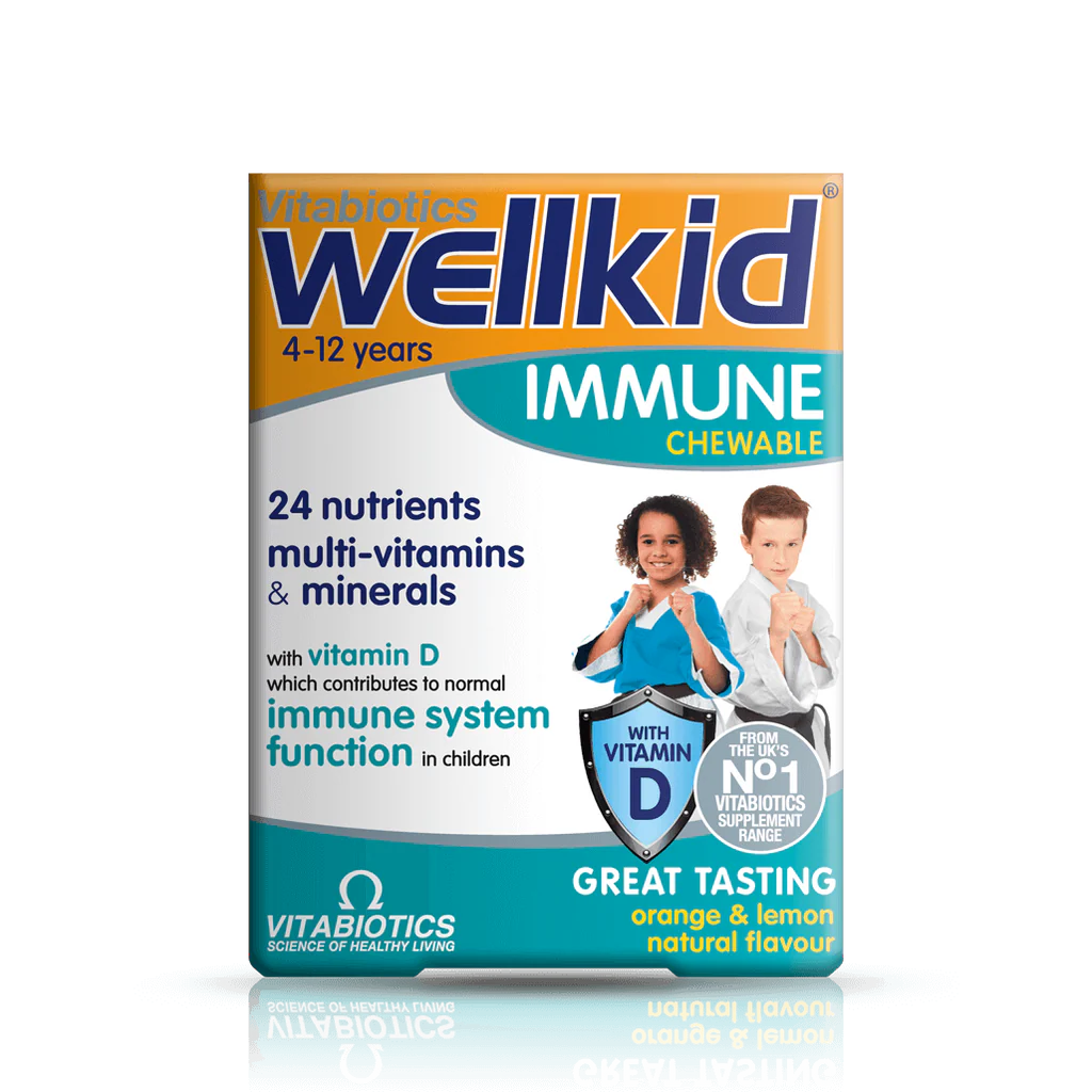 VITABIOTICS WELLKID IMMUNE 4-12 YEARS (30 CHEWABLE TAB)