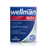 Vitabiotics Wellman 50+ 30 Tablets — UK's No.1 Men's Supplement for Men Over 50 with 30+ Nutrients for Health, Vitality & Reduction of Tiredness & Fatigue, available at docxora.com Pakistan