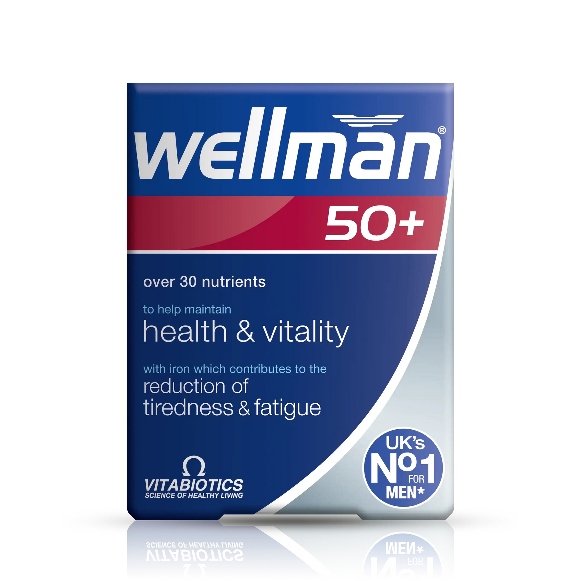 Vitabiotics Wellman 50+ 30 Tablets — UK's No.1 Men's Supplement for Men Over 50 with 30+ Nutrients for Health, Vitality & Reduction of Tiredness & Fatigue, available at docxora.com Pakistan