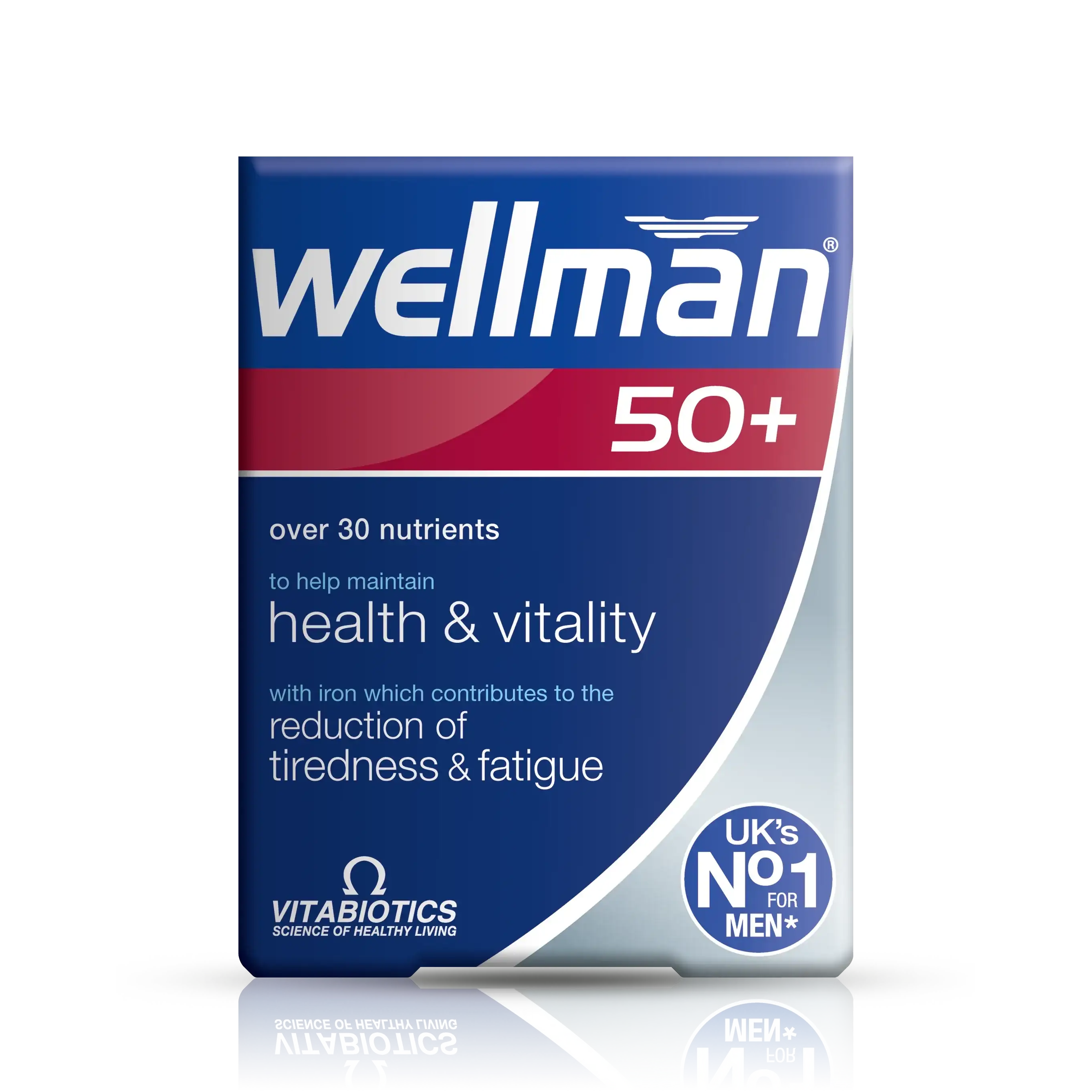 Vitabiotics Wellman 50+ 30 Tablets — UK's No.1 Men's Supplement for Men Over 50 with 30+ Nutrients for Health, Vitality & Reduction of Tiredness & Fatigue, available at docxora.com Pakistan