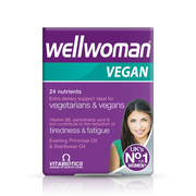 Vitabiotics Wellwoman Vegan 60 Tablets – 24 Nutrients Multivitamin for Vegetarians & Vegans, Evening Primrose Oil & Starflower Oil, UK's No.1 Women's Supplement – Available at docxora.com Pakistan

