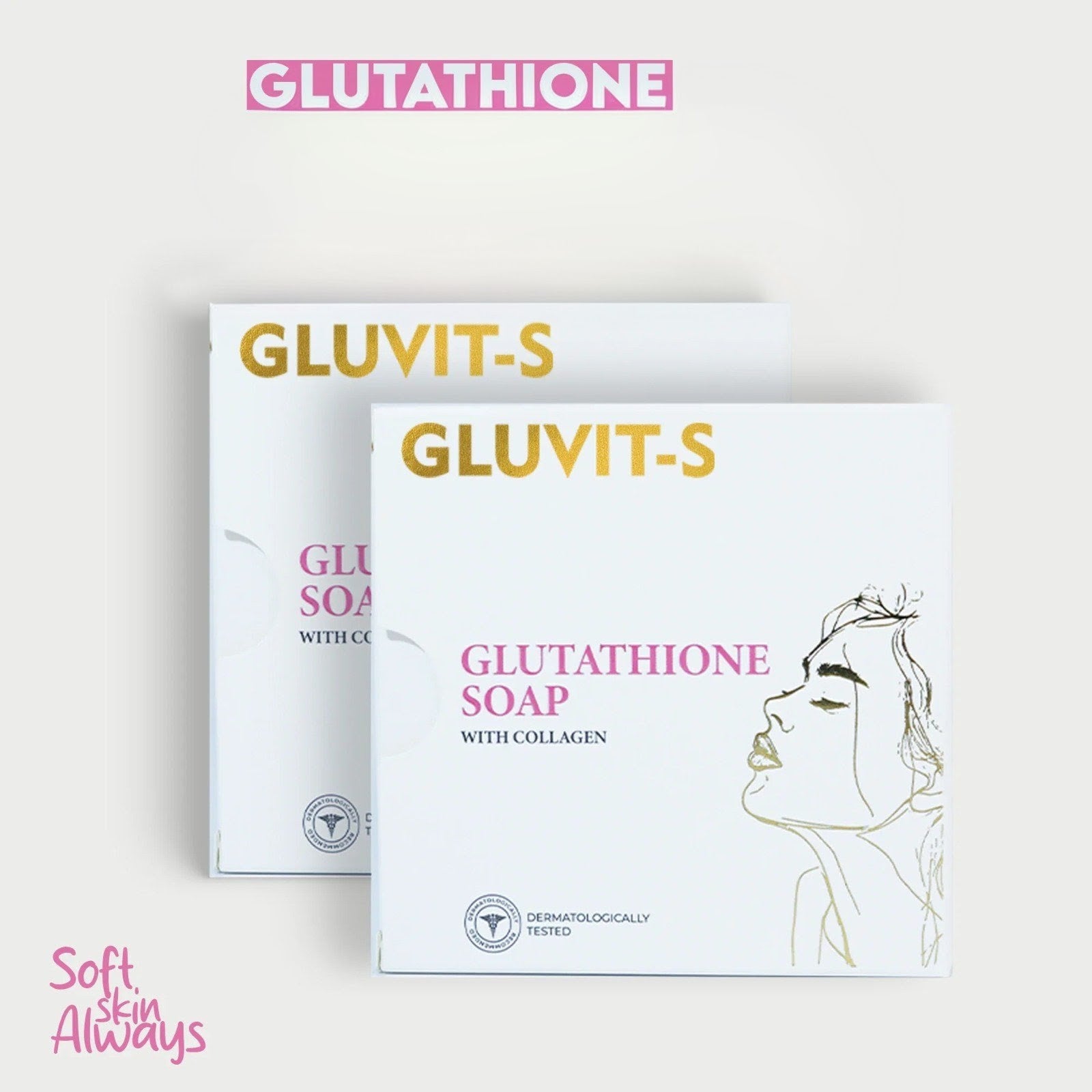 GLUVIT-S GLUTATHIONE SOAP WITH COLLAGEN ,  (115 GM)