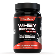 Nutrifactor Whey Protein Powder 400g – 24g Protein, Naturally Occurring BCAAs, 100% Pure, Muscle Support & Recovery, Vanilla Flavour – docxora.com Pakistan
