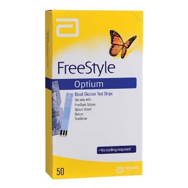 OPTIUM FREE STYL BLOOD GLUCOSE TEST STRIPS 50S