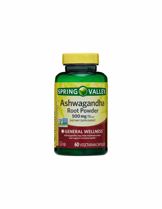 SPRING VALLEY ASHWAGANDHA ROOT 500MG (60 CAP)