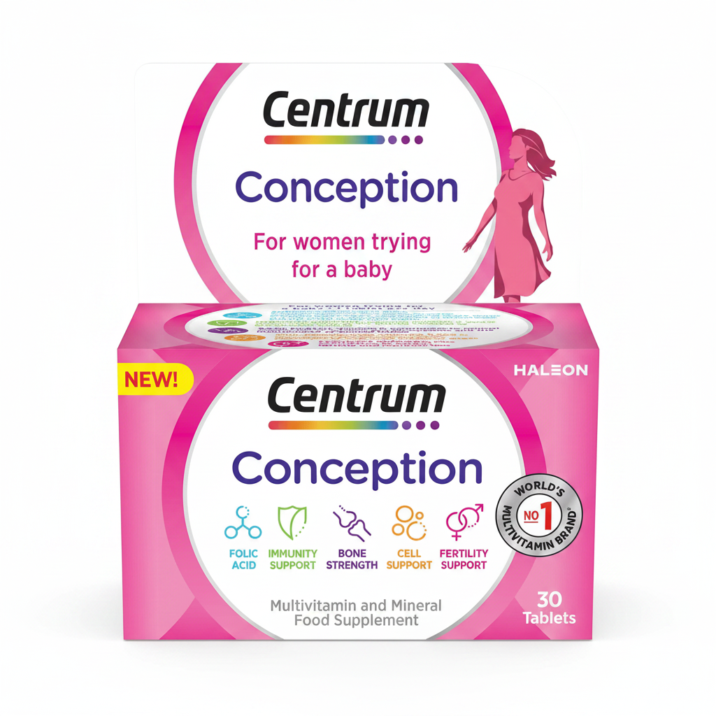 Centrum Conception Multivitamin 30 Tablets – Folic Acid, Immunity, Bone Strength, Cell & Fertility Support for Women Trying to Conceive – Available at docxora.com Pakistan
