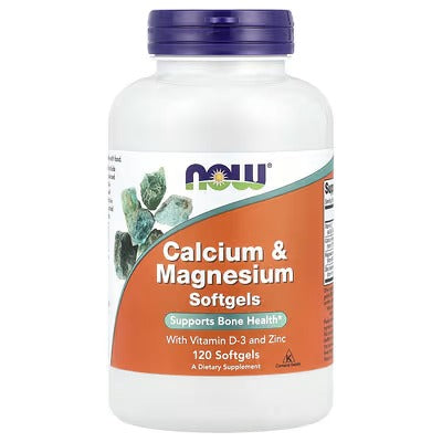 NOW CALCIUM & MAGNESIUM VITAMIN D3 & ZINC (120 SOFTGELS)