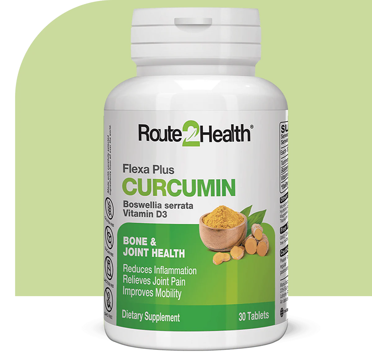 ROUTE 2 HEALTH FLEXA PLUS CURCUMIN WITH D3 (30 TAB)