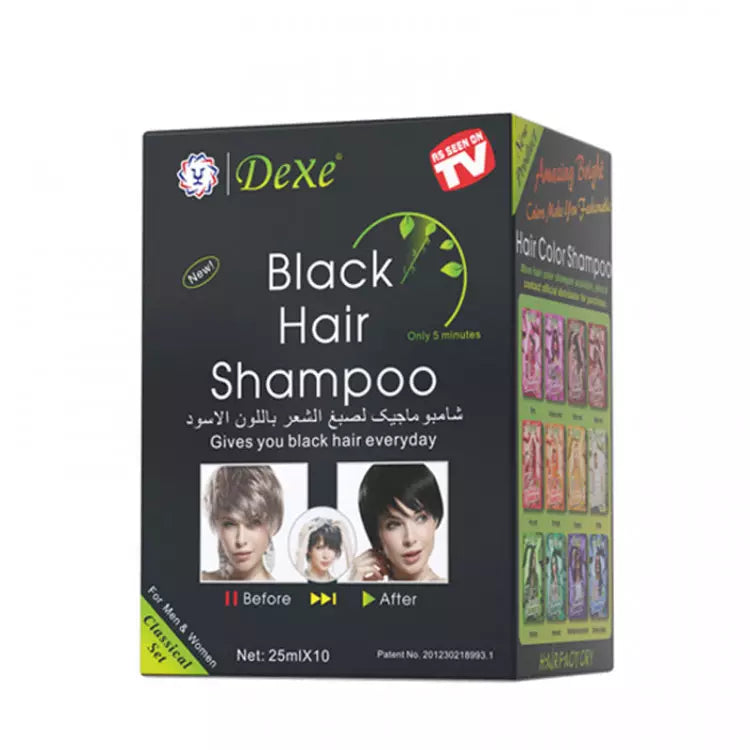 DEXE COLOUR SHAMPOO BLACK 10X25ML