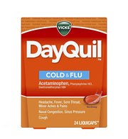 

Vicks DayQuil Cold & Flu 24 LiquiCaps pack on a clean white background, available at docxora.com Pakistan