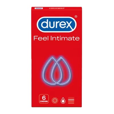 Durex Feel Intimate Condoms 6 Pack – Extra Thin Natural Feeling Lubricated Latex Condoms – Available at docxora.com Pakistan