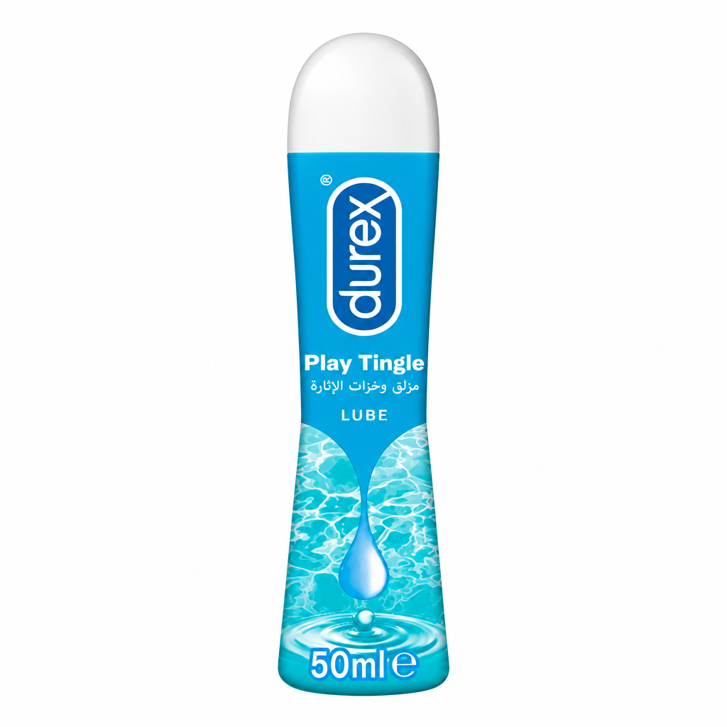 Durex Play Tingle Lube 50ml turquoise bottle with white cap on a white background – docxora.com Pakistan