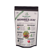 HerbCraft Organic Moringa Leaf Powder pouch, 100% organic and halal superfood supplement, available at docxora.com Pakistan