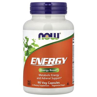 NOW Foods ENERGY BOOST 90 Veg Capsules - Metabolic Energy and Adrenal Support Supplement USA Imported Pakistan