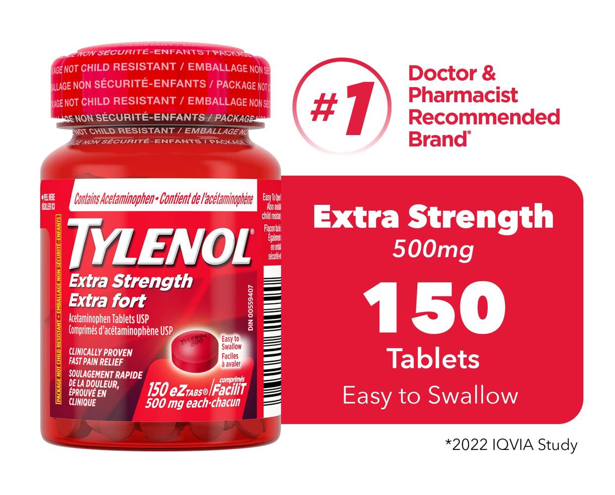 TYLENOL EXTRA STRENGTH FORTE (150 TAB)